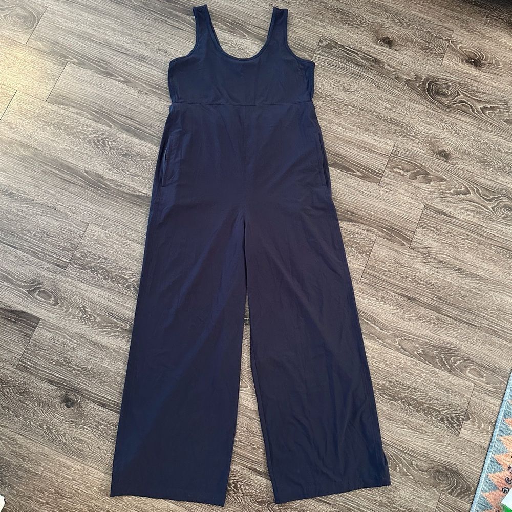 Athleta Navy Blue Wide-Leg Jumpsuit